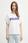 Bavlněné tričko United Colors of Benetton dámské, béžová barva, 3LNSD109Z