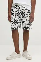 Lněné kraťasy Calvin Klein pánské, béžová barva, LV04LB620G