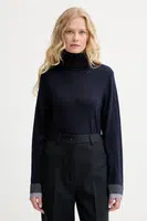 Vlněný svetr PS Paul Smith dámský, tmavomodrá barva, s golfem, W2R-420NJ-N31241