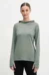 Sportovní mikina Fjallraven Abisko zelená barva, s kapucí, F84108