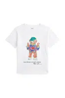 Dětské bavlněné tričko Polo Ralph Lauren bílá barva, s potiskem, 322973136002