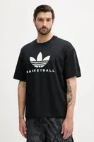 Tričko adidas Originals Originals Basketball Courtside Tee pánské, černá barva, s potiskem, JW6641