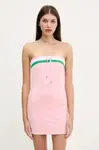 Velurové šaty Juicy Couture VELOUR STRIPE TUBE DRESS