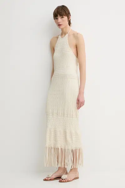 Šaty Nanushka NEIVA béžová barva, maxi, přiléhavé, NW25SSDR27005