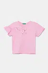 Dětské bavlněné tričko United Colors of Benetton růžová barva, 38V4G10JI