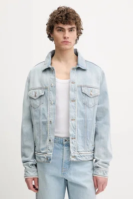 Džínová bunda MSGM modrá barva, přechodná, 3840MH233.257089