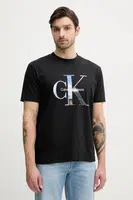 Bavlněné tričko Calvin Klein Jeans černá barva, s potiskem, J30J327483