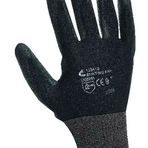 CERVA Rukavice BUNTING s vrstvou polyuretanu černé, vel. M-8