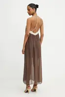 Šaty Patrizia Pepe hnědá barva, maxi, 2A2922 A585