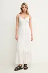 Bavlněné šaty Patrizia Pepe bílá barva, maxi, 2A2937 A598
