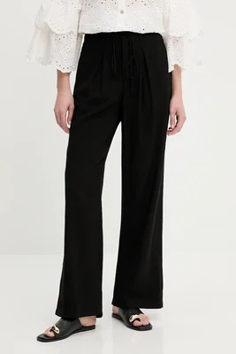 Kalhoty Answear.LAB dámské, černá barva, široké, high waist