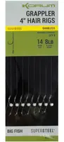 Korum návazec grappler 4” hair rigs barbless 10 cm - velikost háčku 14 průměr 0,23 mm nosnost 8 lb
