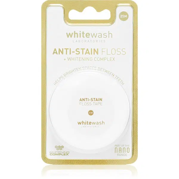 Whitewash Nano Anti-Stain dentální nit s bělicím účinkem 25 m