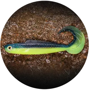 Redbass gumová nástraha twister kixter black/signal yellow g uv color - 12,5 cm 14 g