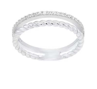 Brilio Silver Půvabný stříbrný prsten se zirkony GR044W 58 mm