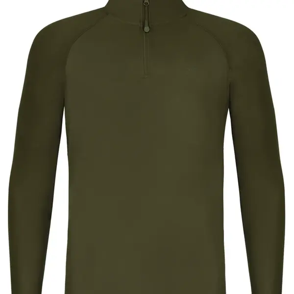Korda triko kool upf zip jersey dark olive - s