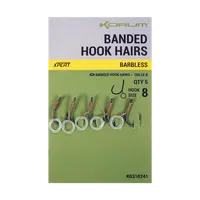 Korum háček s gumičkou banded hook hairs barbless - velikost 12