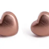 Vuch Jemné bronzové náušnice srdíčka Rose Gold Sparkle
