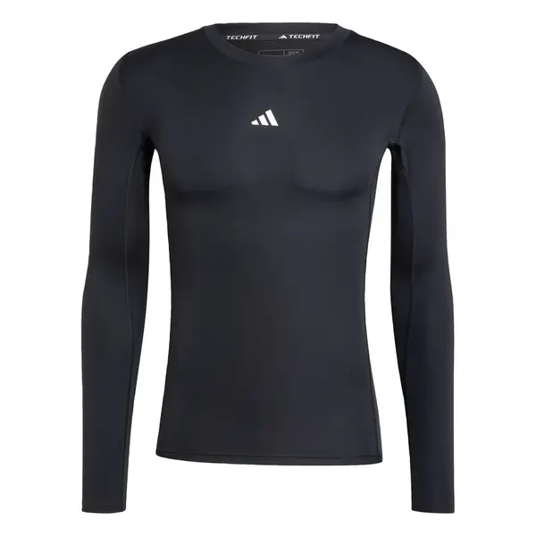 ADIDAS PERFORMANCE Funkčné tričko 'TECHFIT Compression Training Long Sleeve'  čierna / biela