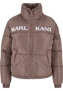 Karl Kani Zimná bunda 'Essential'  tmavošedá / biela