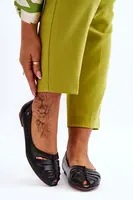 Zazoo Pohodlné kožené dámské baleríny Černe Luka