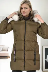 Z6705 DEWBERRY WOMEN'S COAT-KHAKI-1