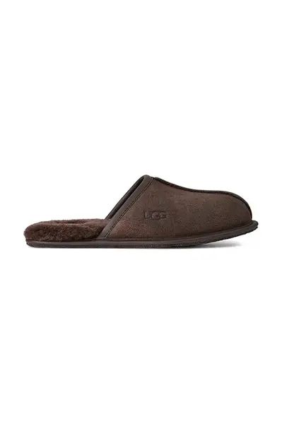 Semišové papuče UGG Scuff Leather Distressed hnědá barva, 1171294.DDC