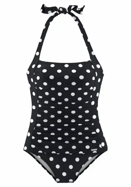 LASCANA Jednodielne plavky  čierna / biela