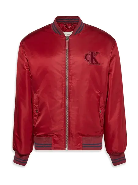 Calvin Klein Jeans Prechodná bunda 'Tipped Hero'  námornícka modrá / krvavo červená / tmavočervená