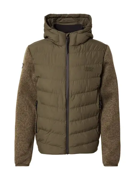 Superdry Prechodná bunda  zelená / zelená melírovaná