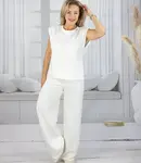Pri Women's tracksuit t-shirt with cushioned wide pants in butter fabric MAVA