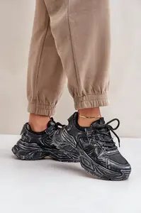 FL1 Dámské tenisky s obnošením na platformě černé Seladwen