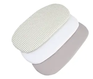 Medi Partners 3 – Pak – Fitted sheet for stroller – cotton – Check – White – Gray