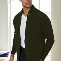 87095 Dewberry Mens Knitwear Cardigan-Khaki