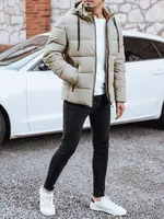 Pánska zimná pikovaná bunda s kapucňou