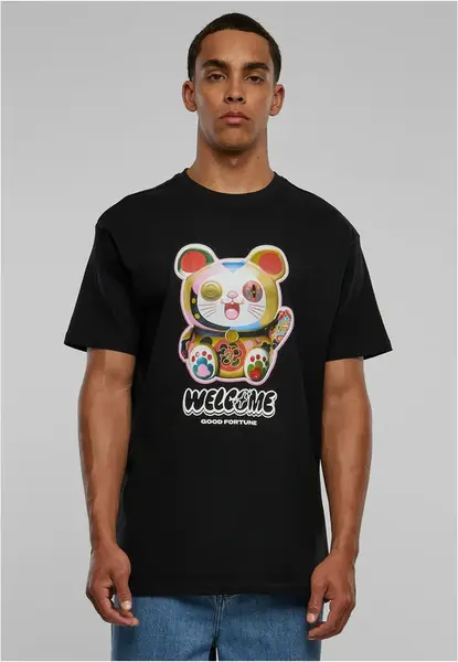 Welcome Cat Heavy Oversize Tee černé