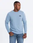 Ombre Men's non-stretch sweatshirt with metal pin - blue