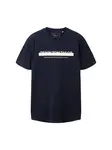 TOM TAILOR DENIM Tričko  krémová / námornícka modrá / biela