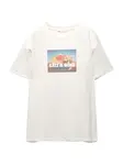 Pull&Bear Tričko  azúrová / žltá / oranžová / šedobiela