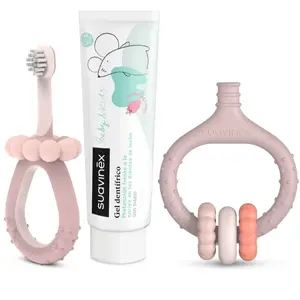 Suavinex Baby & Kids My First Dental Care Set dárková sada pro miminka a děti Pink
