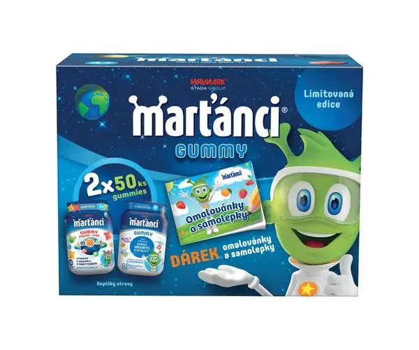 Marťánci Gummy 50+50 ks + omalovánky