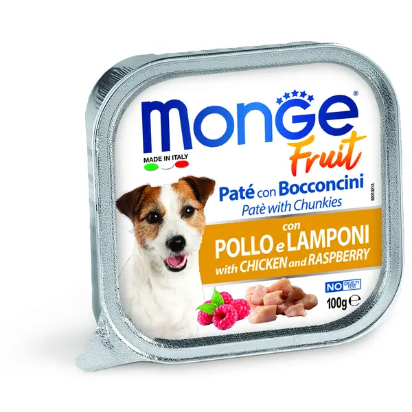 Monge Dog Fruit paté - kuracie a maliny 100 g