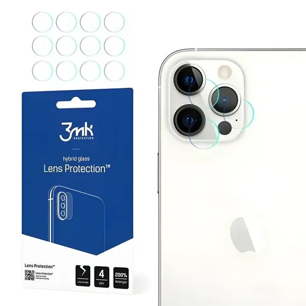 4x Sklo na kameru 3mk pre Apple iPhone 12 Pro Max - Transparentná H14554