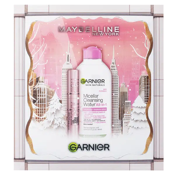 MAYBELLINE NEW YORK Sky High řasenka + Garnier micelární voda set Vánoční balíček 2025 2 ks
