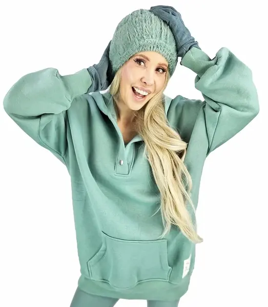 Pri Warm, smooth oversize hooded sweatshirt JANET