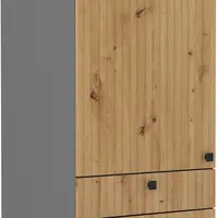 Vysoká potravinová skříňka Ava 60 DKS-215 3S1F - Premium Box Barva korpusu: Antracit, Barva dvířek: Dub Artisan