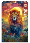 Puzzle Upřený pohled majestátního lva 500 dílků