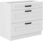 Spodní skříňka Luna 80 D 3S BB - Premium Box Barva korpusu: Bílá, Barva dvířek: Bílá