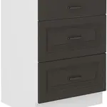 Spodní skříňka Stilo 60 D 3S BB - Premium Box Barva korpusu: Bílá, Barva dvířek: Grafit
