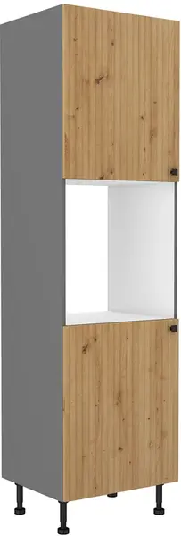 Vysoká skříňka na vestavnou troubu Ava 60 DP-215 2F Barva korpusu: Antracit, Barva dvířek: Dub Artisan